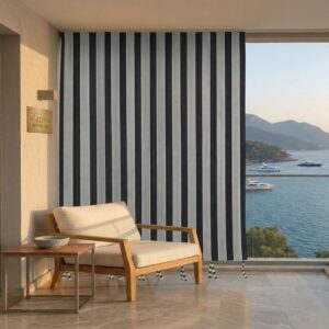 Erdem Mefruşat - Antrasit Gri Modern Dokulu Lüks Balkon Perdesi